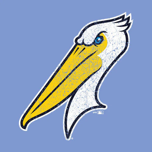 Myrtle Beach Pelicans Comfort Wash Porch Blue Fleece Crew Neck Alternate Logo Sweatshirt - Image 2