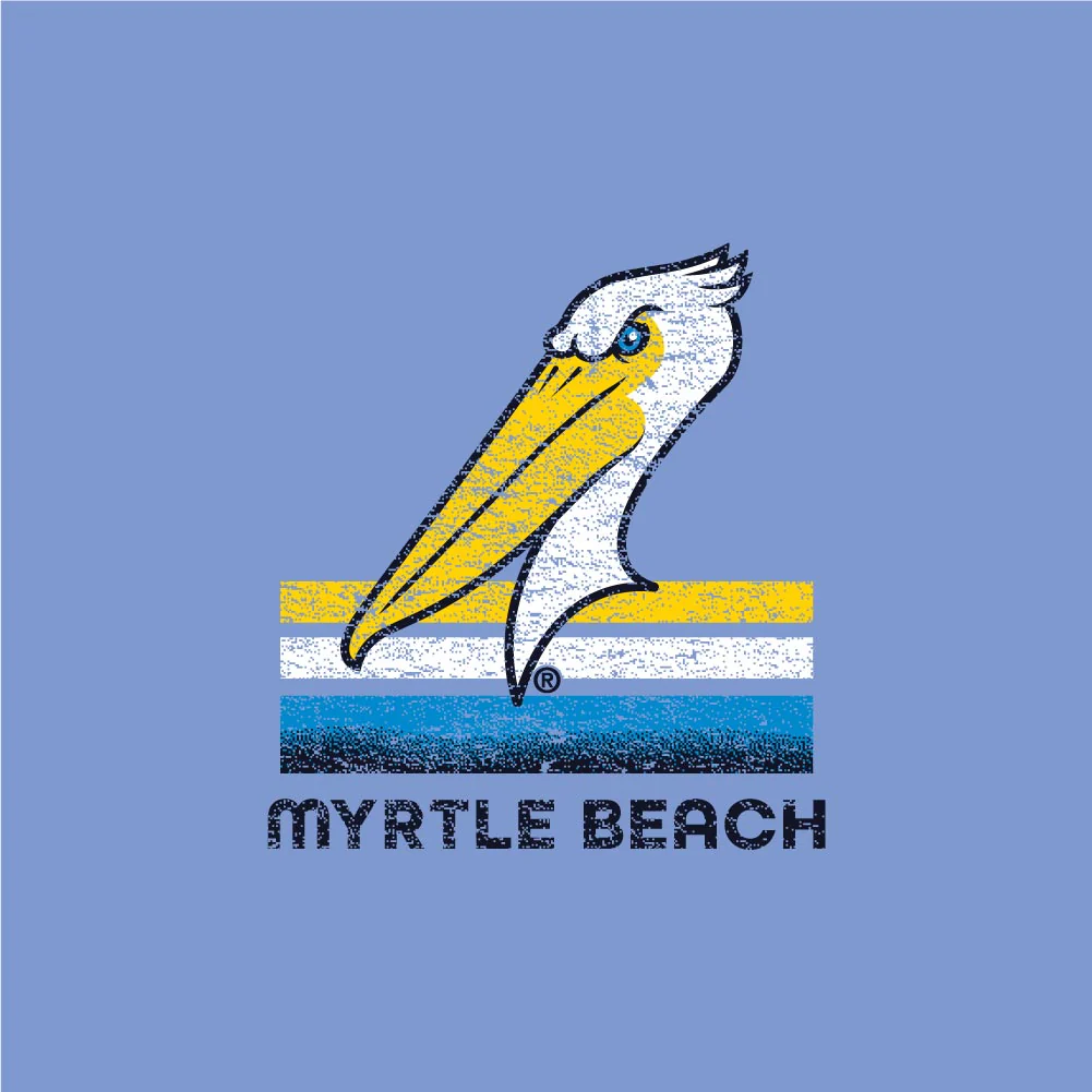 Myrtle Beach Pelicans Comfort Wash Porch Blue Sunset Tee - Image 2