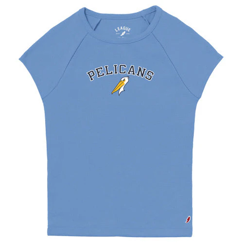 Myrtle Beach Pelicans League Apparel Ladies Power Blue Rib Baby Doll Tee