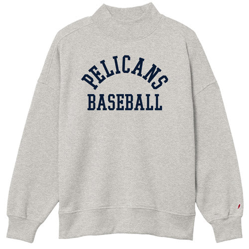 Myrtle Beach Pelicans League Ladies Steel Grey Heather Diana Mock Neck Crew