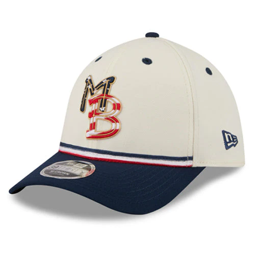 Myrtle Beach Pelicans New Era 2026 4th of July 39Thirty M-Crown Stretch Fit Cap