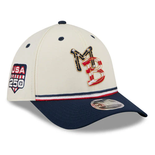 Myrtle Beach Pelicans New Era 2026 4th of July 39Thirty M-Crown Stretch Fit Cap - Image 2