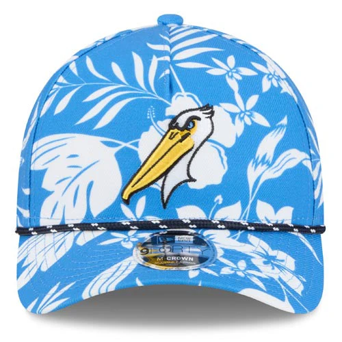 Myrtle Beach Pelicans New Era Air Force Blue 9Forty Alternate Floral Adjustable Snapback Cap - Image 2