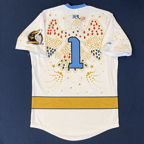 Myrtle Beach Pelicans OT Sports 2018 Rhinestone Jumpsuit Specialty Jersey - Image 2