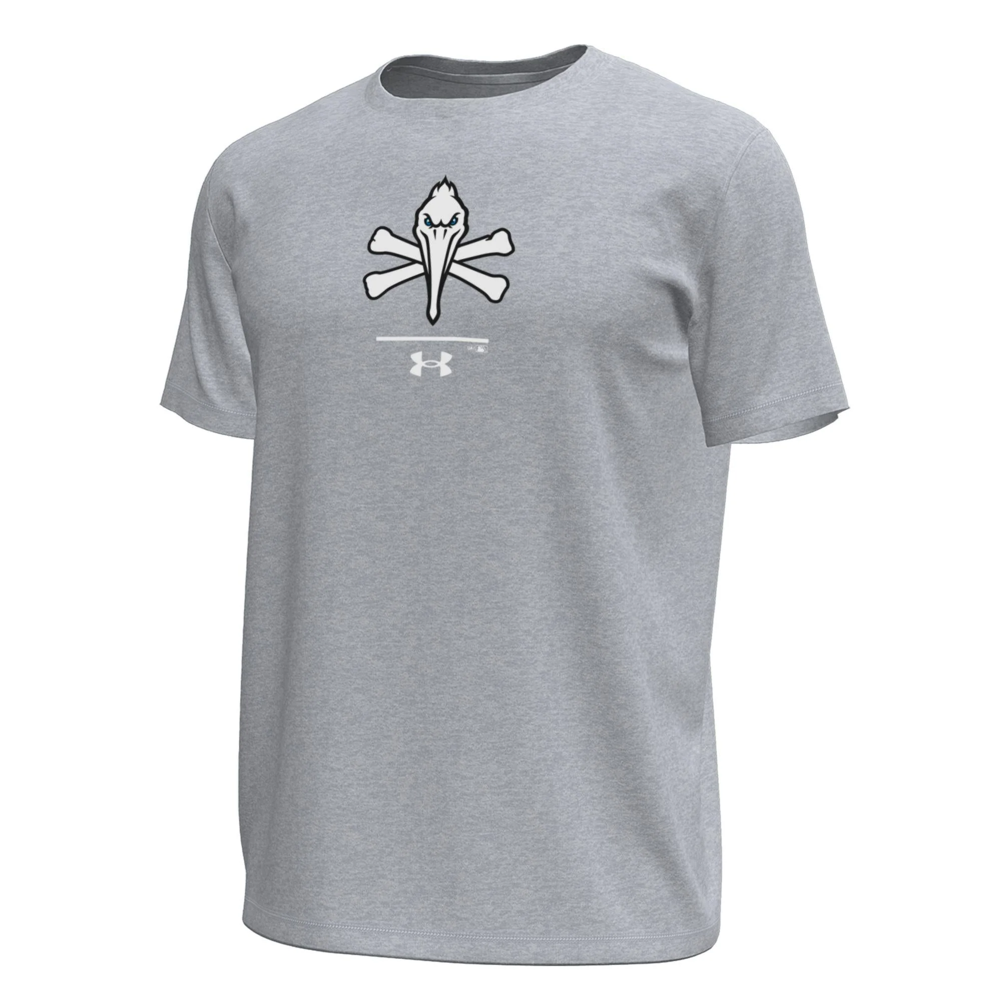 Myrtle Beach Pelicans Under Armour Modern Grey Pirate Tech Tee