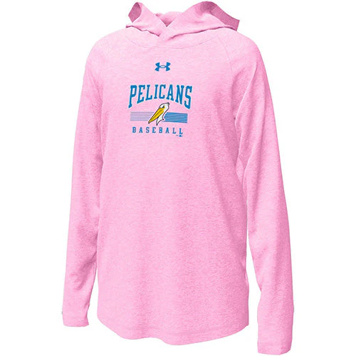Myrtle Beach Pelicans Under Armour Youth Pink Frenzy Heather Tech Hood