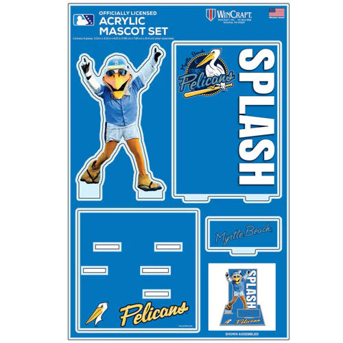 Myrtle Beach Pelicans Wincraft Splash Acrylic Standup Set - Image 2