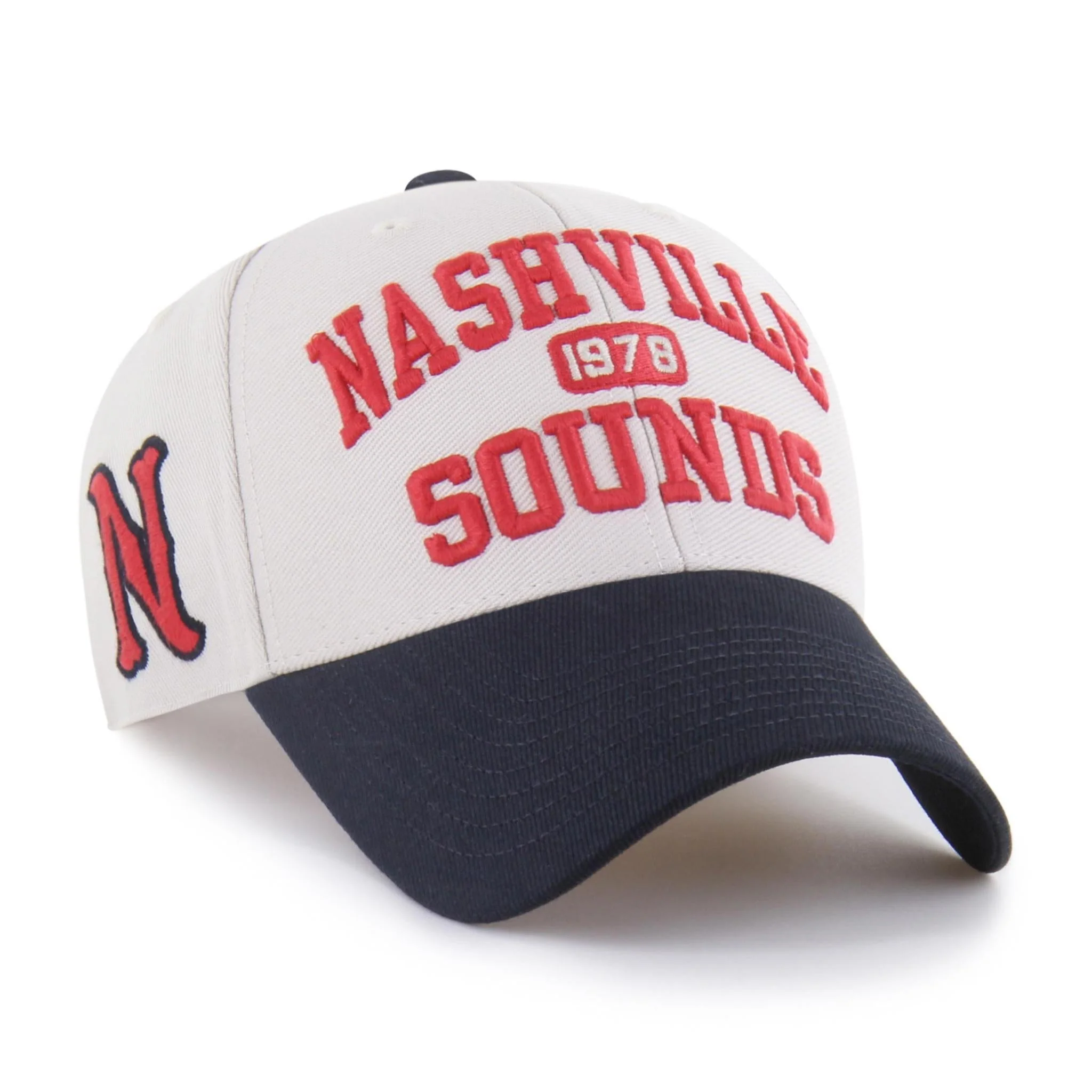 Nashville Sounds '47 Brand Bone Navy Broke Line MVP Hat