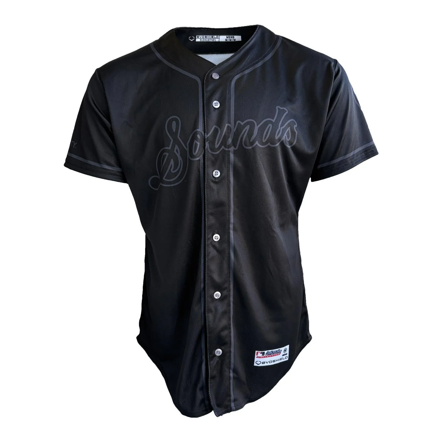 Nashville Sounds EvoShield Adult Black Charcoal Sounds Script Jersey