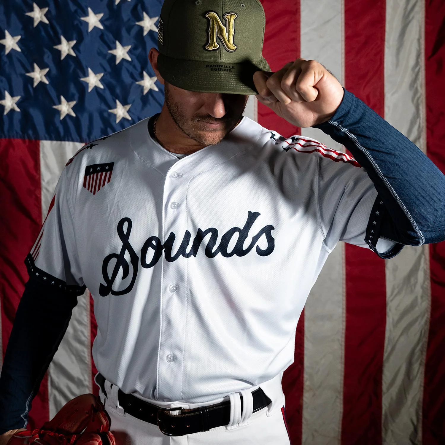 Nashville Sounds EvoShield Youth 2026 July 4th White Authentic Jersey - Image 2