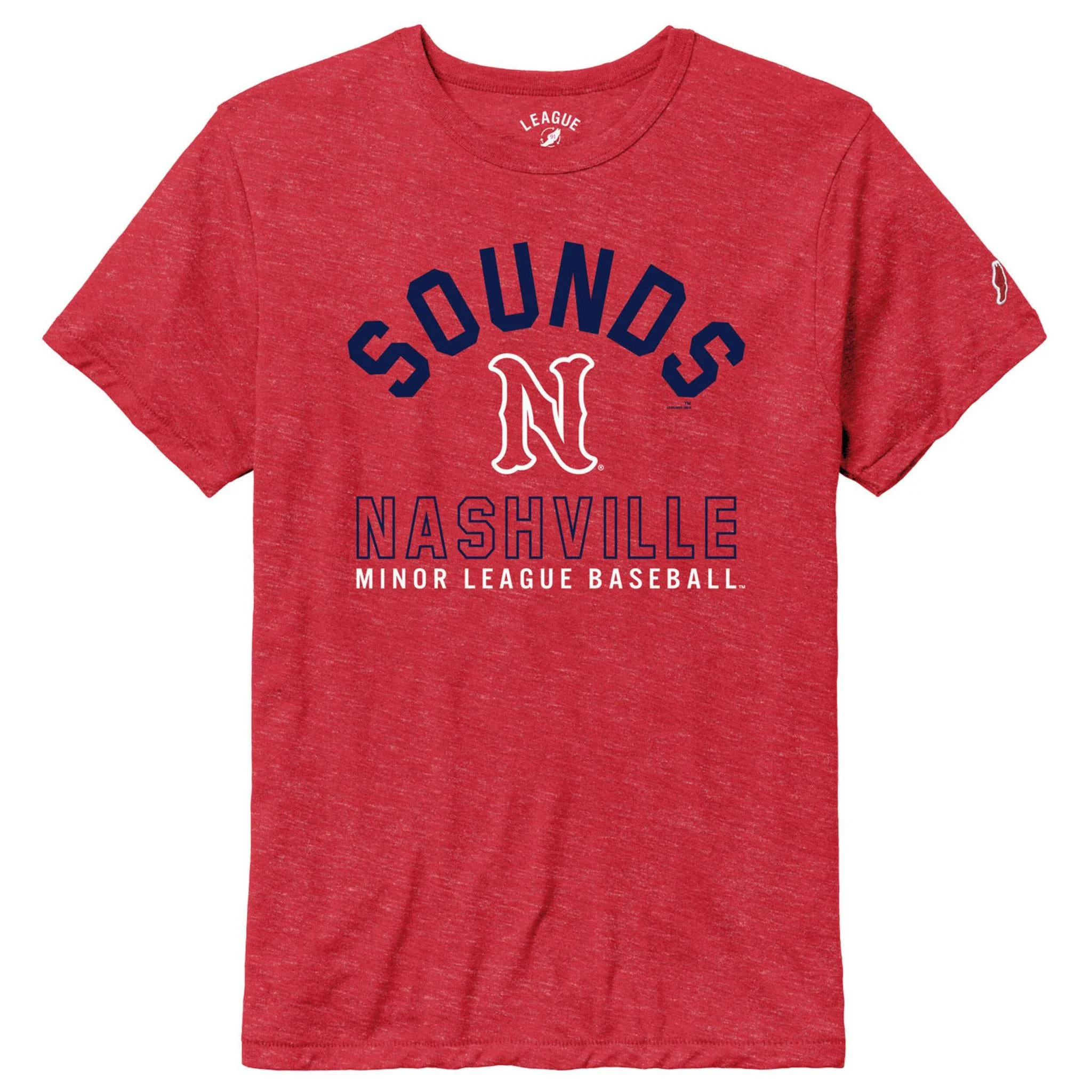 Nashville Sounds League Heather True Red Victory Falls N Logo Tee