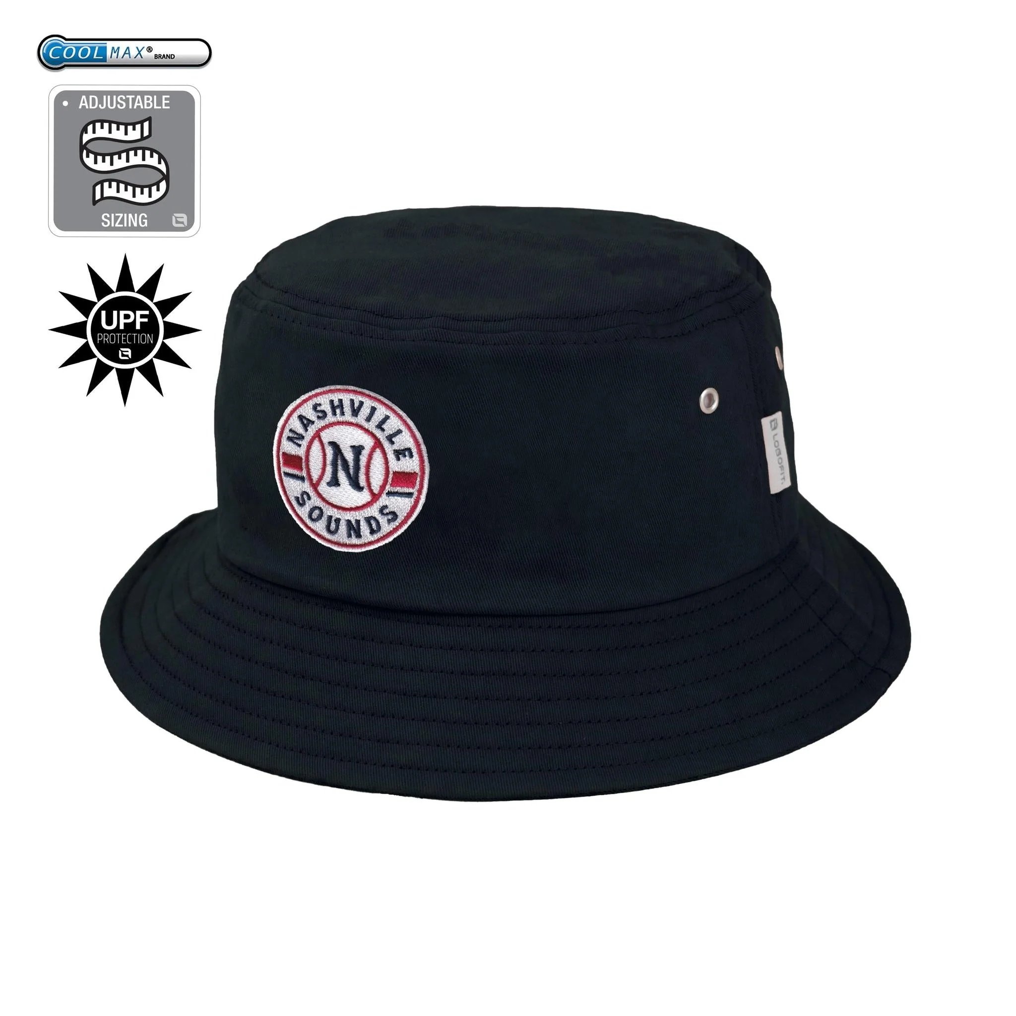 Nashville Sounds Logo Fit Navy Daytona Primary Logo Bucket Hat