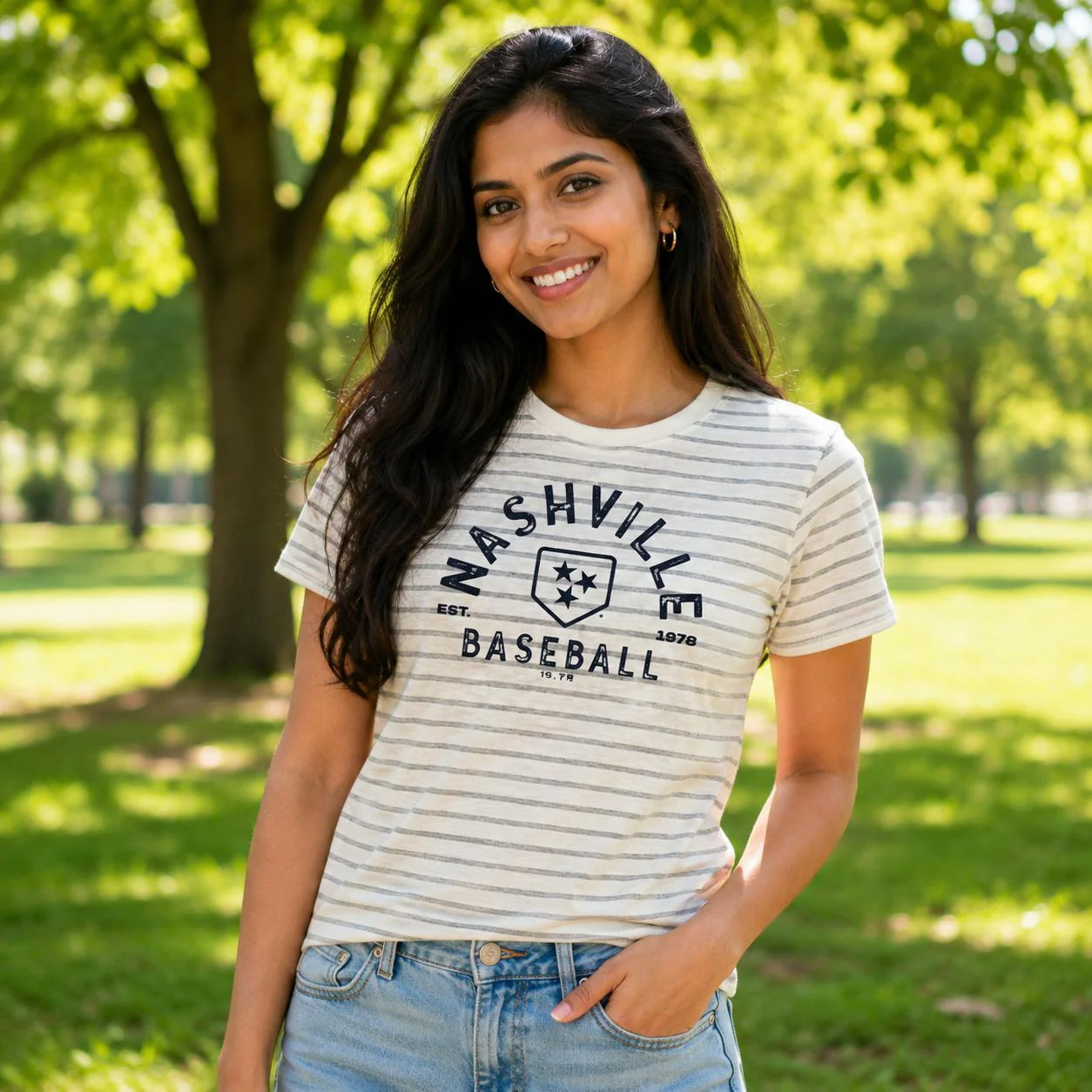 Nashville Sounds Lusso Women's Natalia Cloud Fog Tee - Image 2