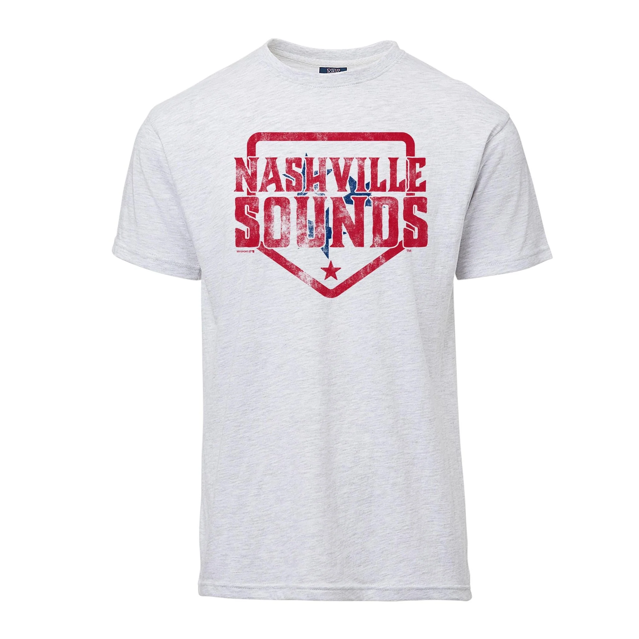 Nashville Sounds MV Sport Marble Heather Plate Logo Everest Sustainable Tee