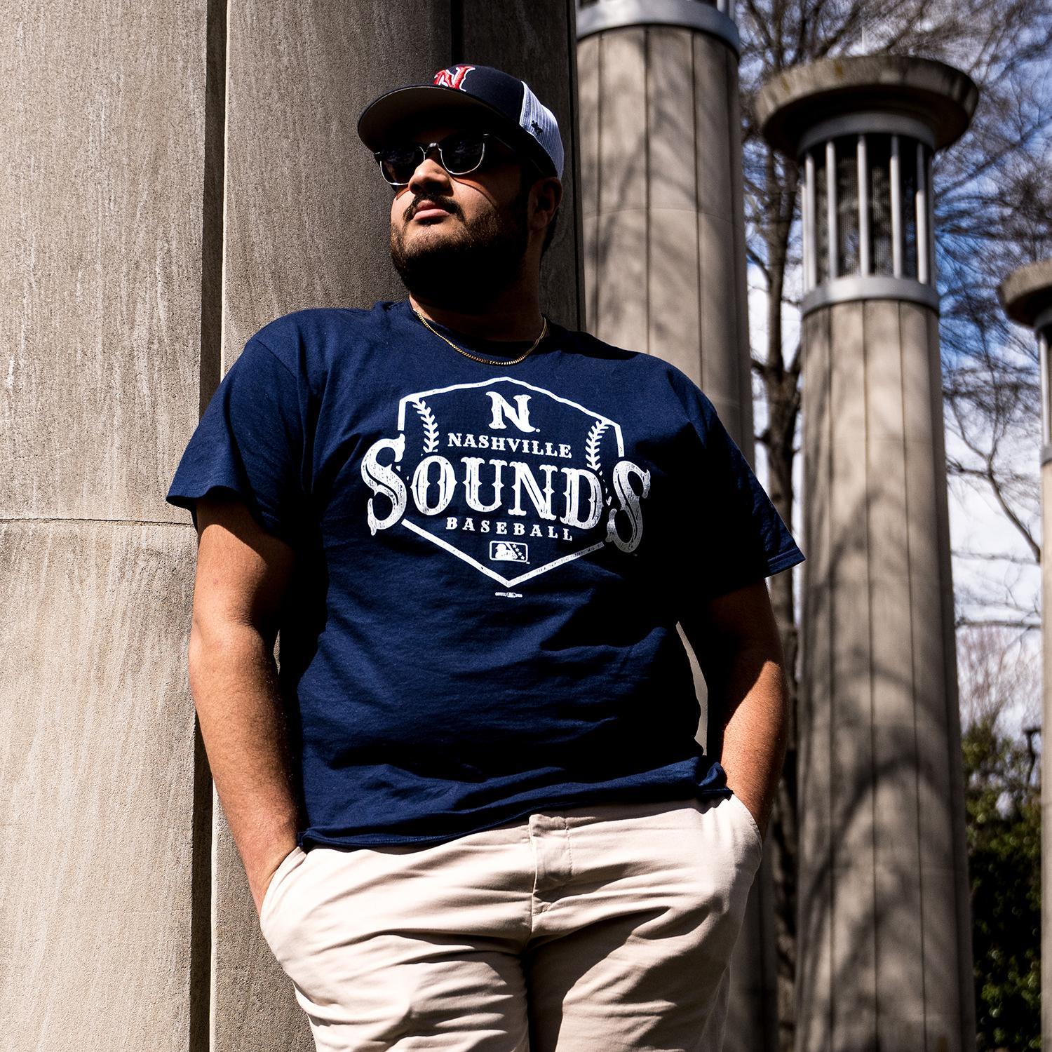 Nashville Sounds Navy Hex Tee - Image 2
