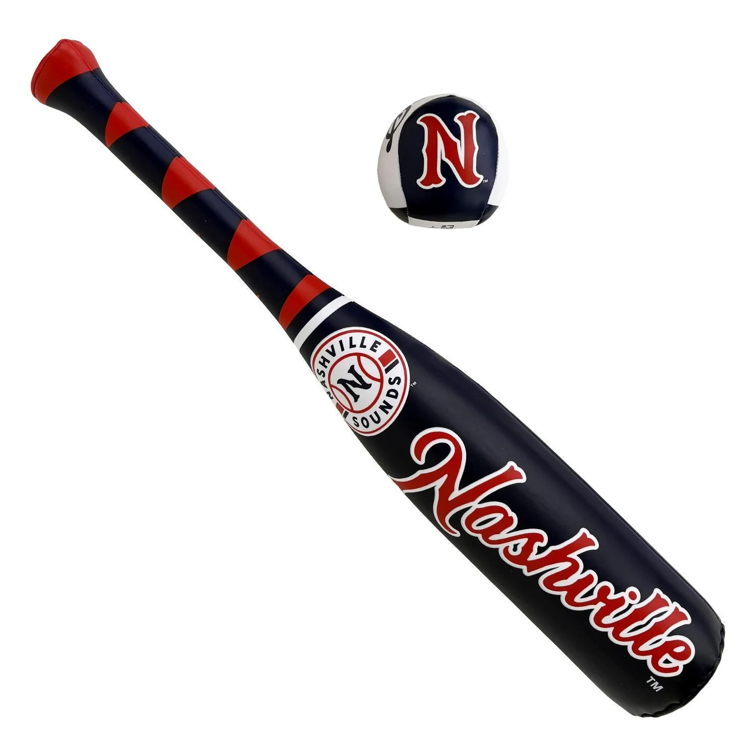 Nashville Sounds Rawlings Grand Slam Full Size Softee Bat & Ball Set - Image 2