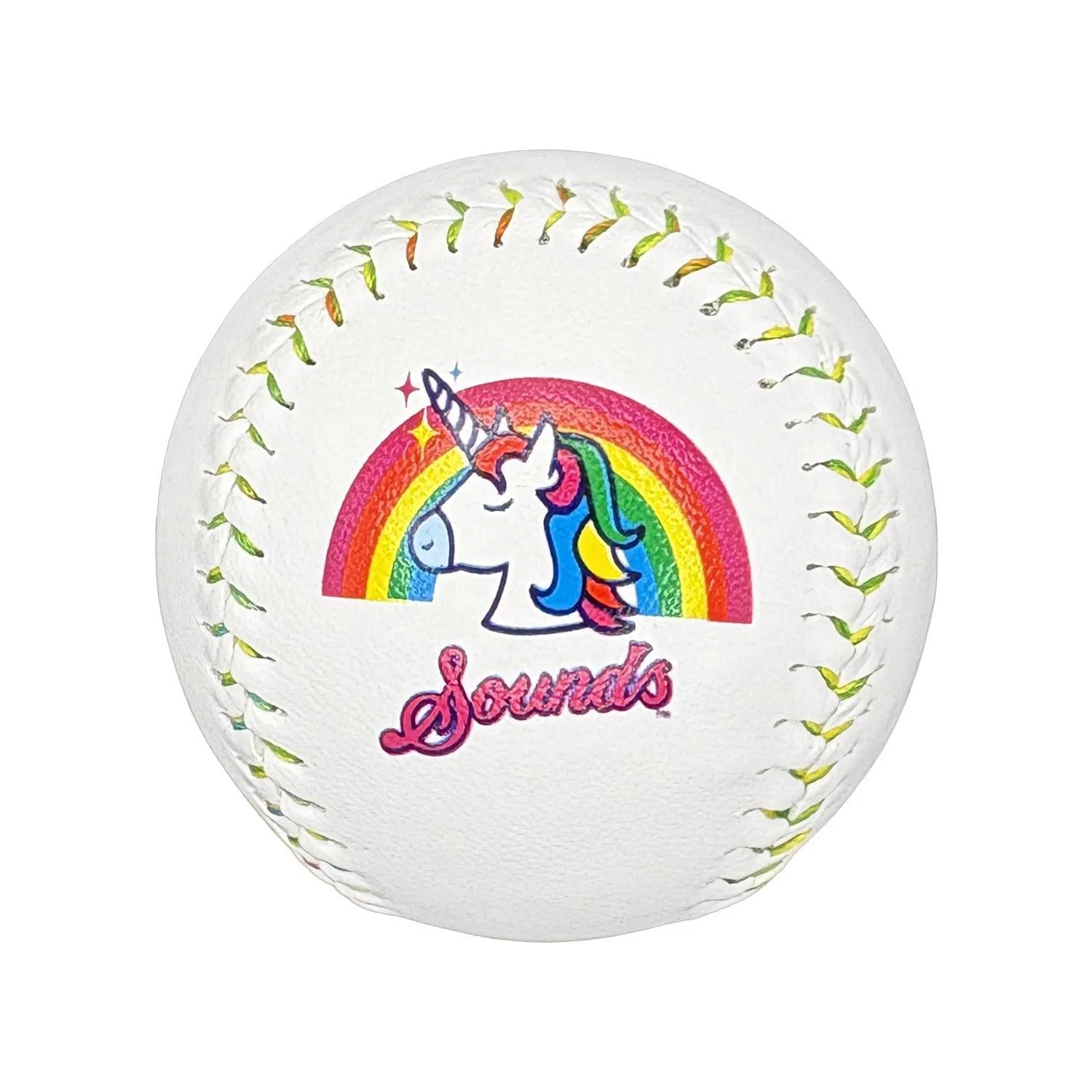 Nashville Sounds Rawlings White Rainbow Unicorn Baseball