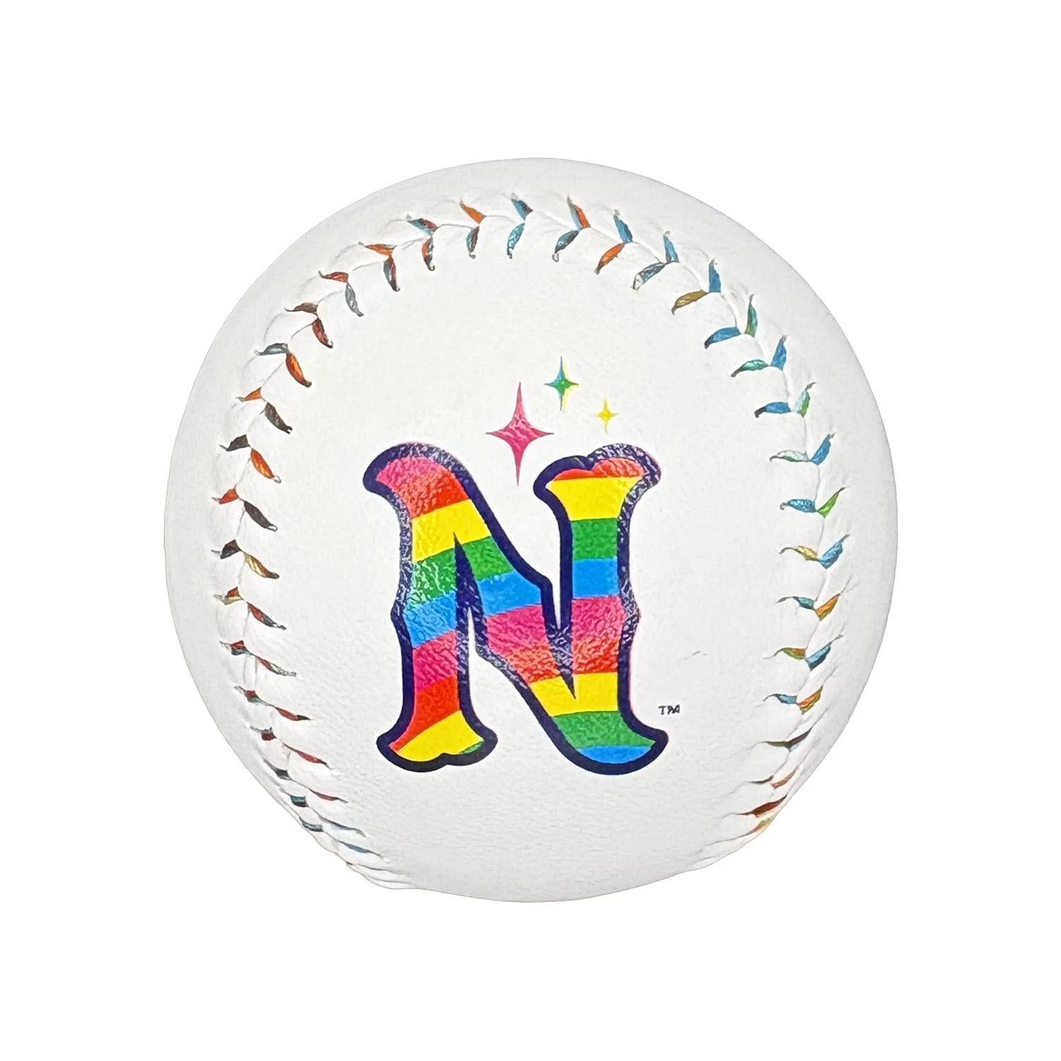 Nashville Sounds Rawlings White Rainbow Unicorn Baseball - Image 2