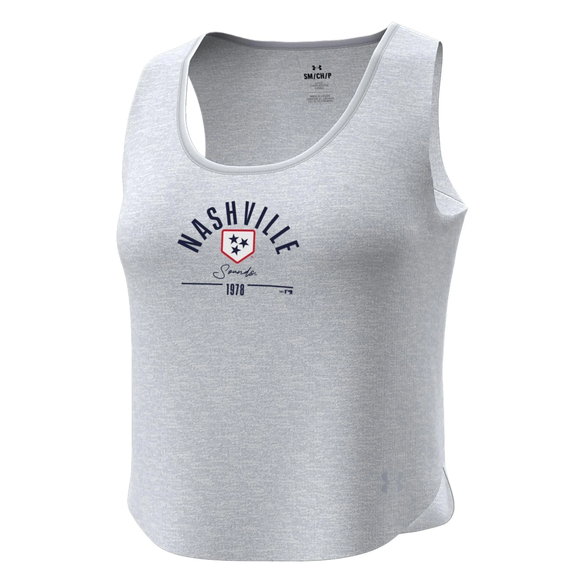 Nashville Sounds Women's Under Armour Halo Grey Breezy Sports Tank