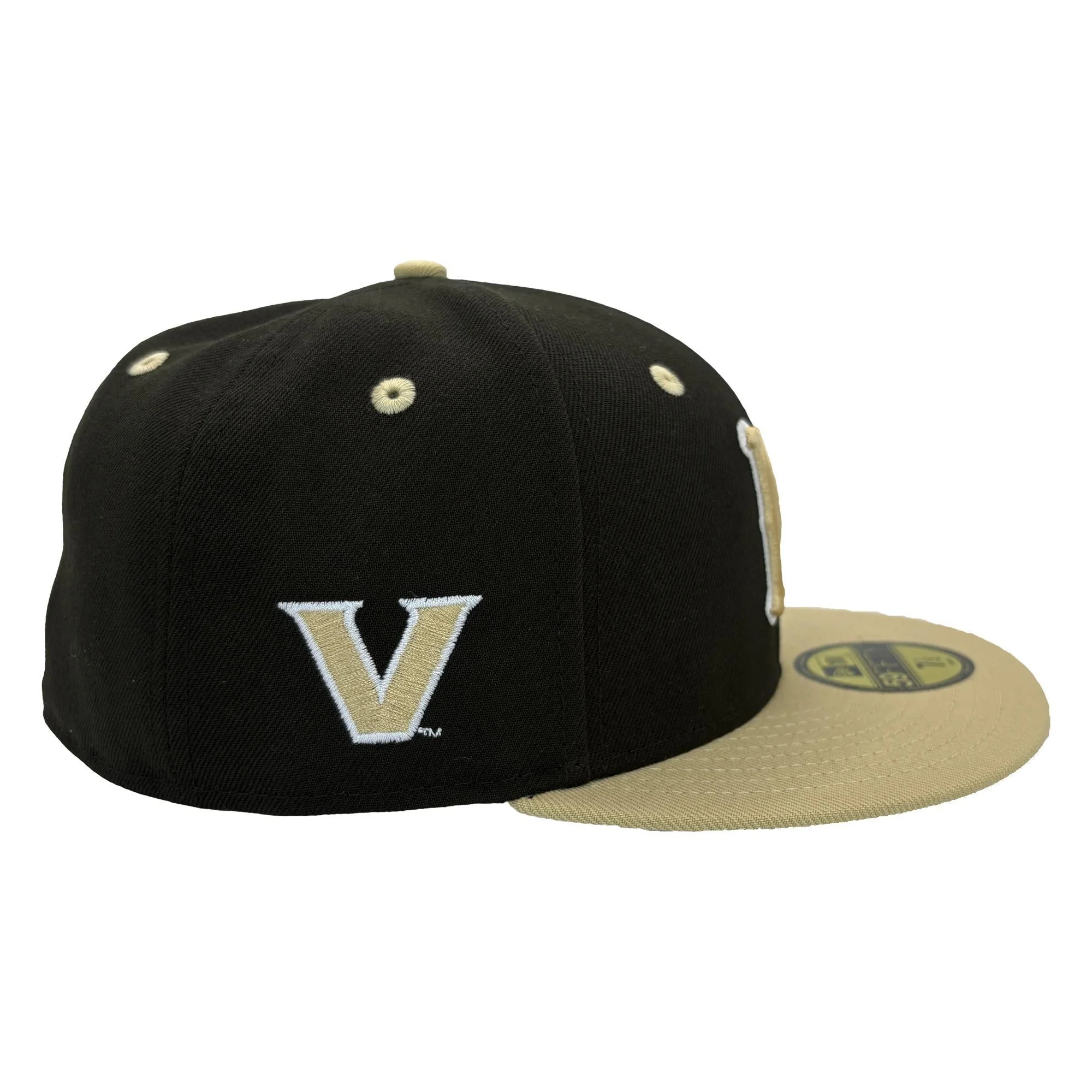 Nashville Sounds x Vanderbilt University New Era 59FIFTY Black Vegas Gold N Logo Fitted Hat - Image 2