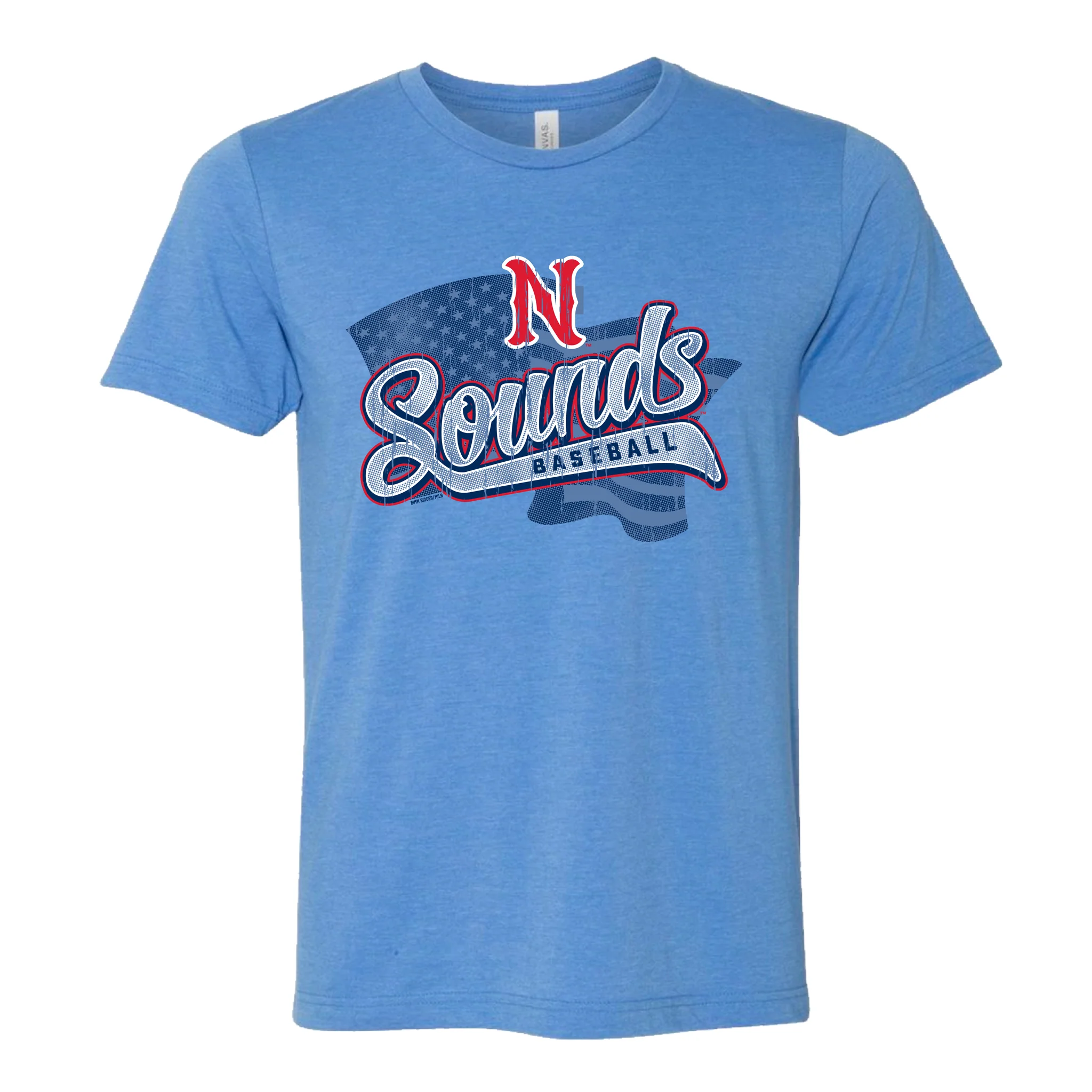 Nashville Sounds Youth Heather Columbia Blue Ideals Flag Tee