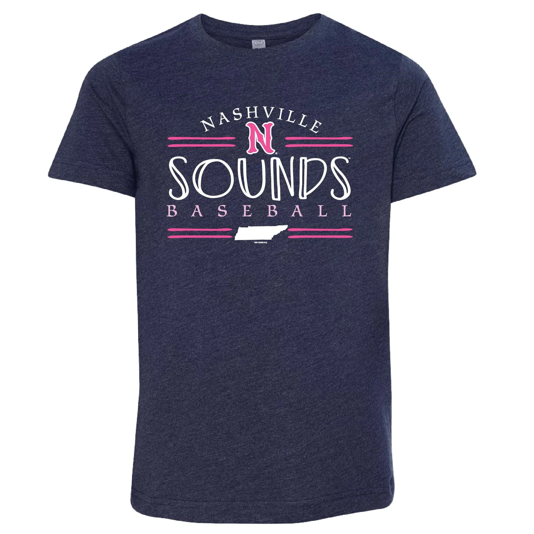 Nashville Sounds Youth Vintage True Navy Handdrawn Tee