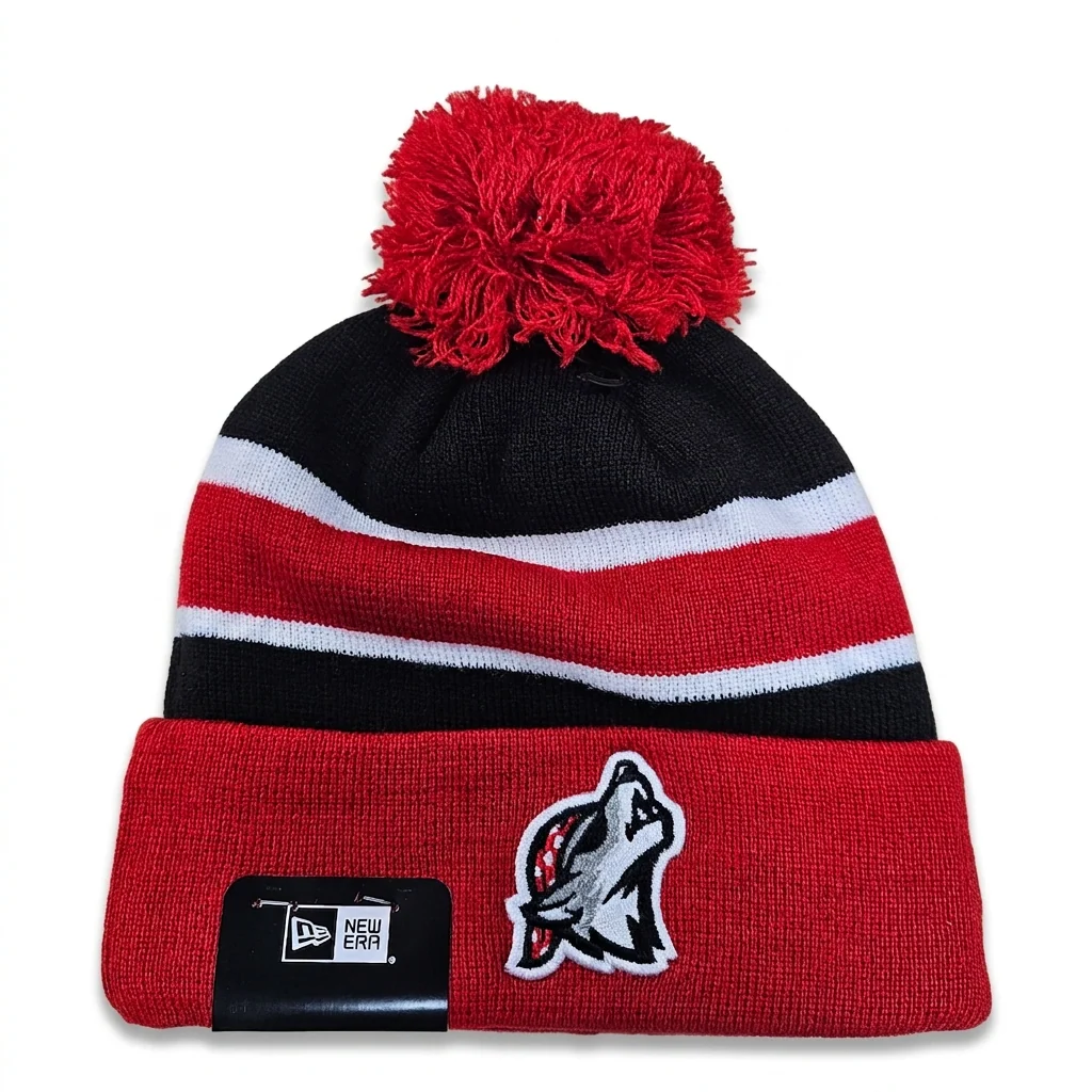 Erie SeaWolves NEC Howler Red Pom Knit Cap