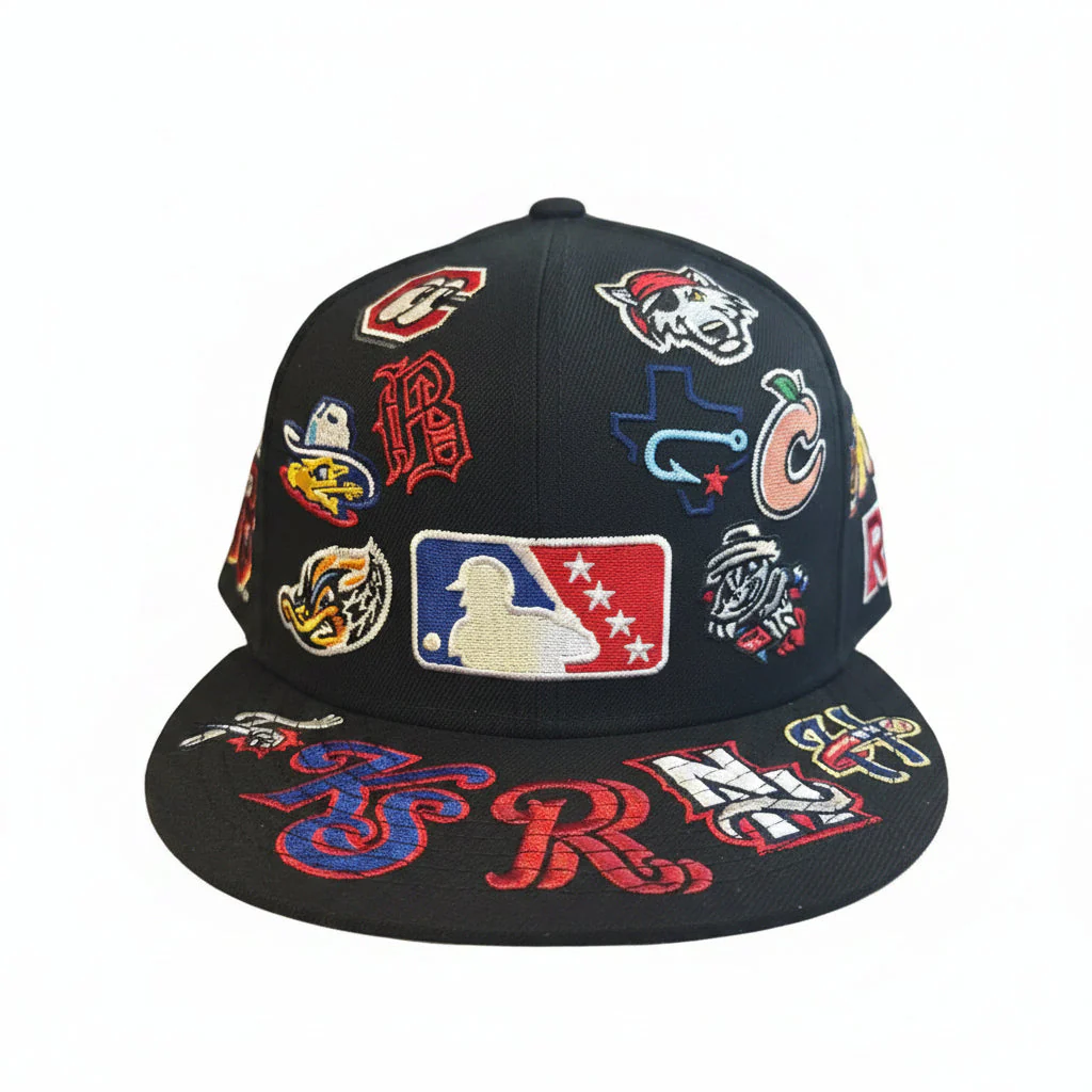 New Era 59Fifty MILB AA Logos All Over Black High Profile Hat