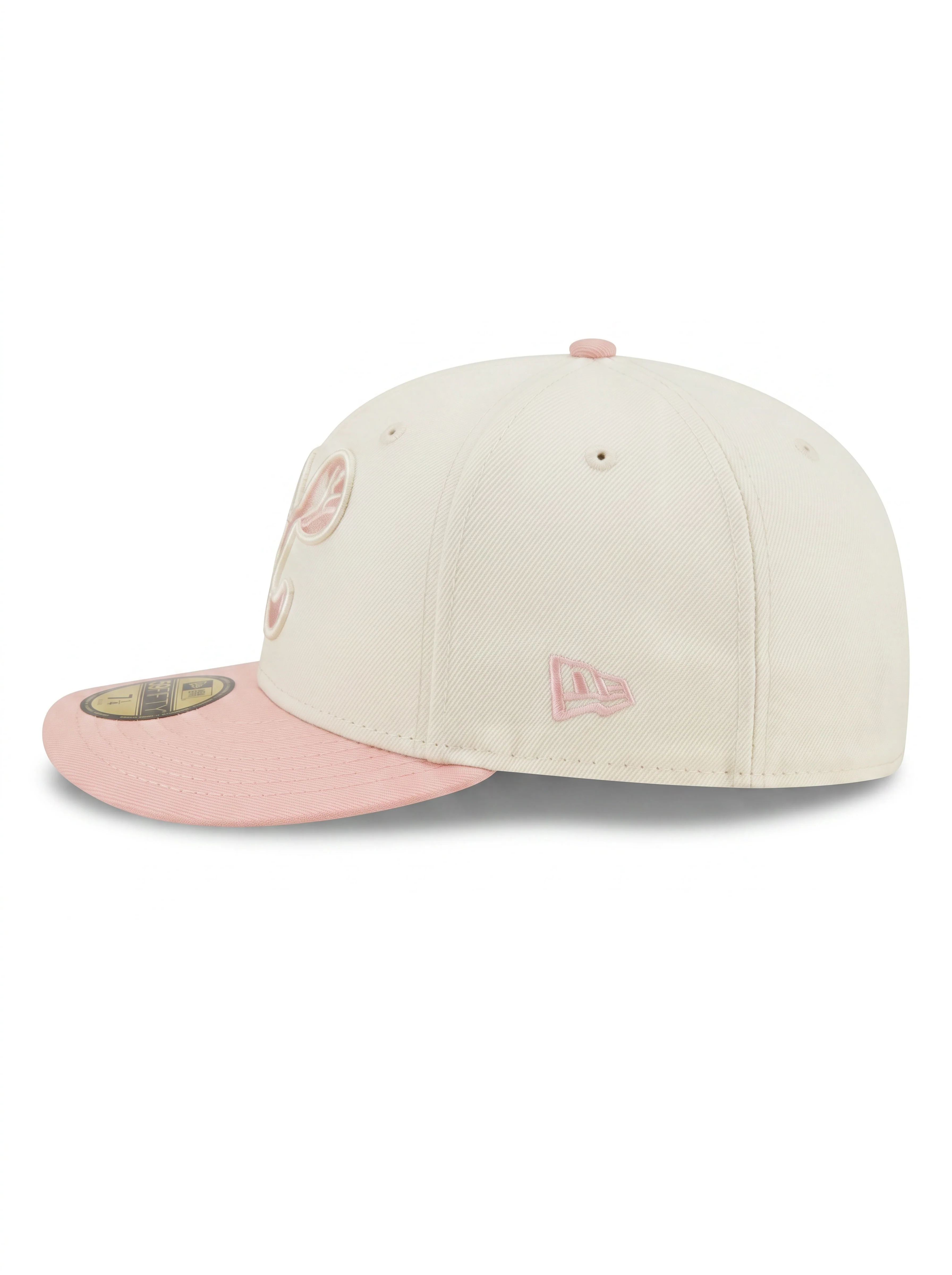 New Era 940 M-Crown Cream and Pink Chip Logo Hat - Image 2