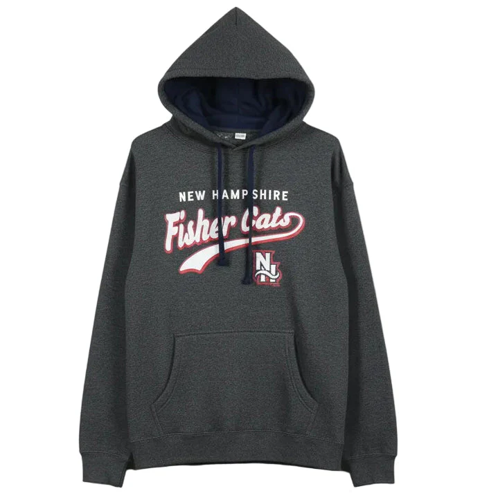 New Hampshire Fisher Cats Mens Benchmark Fleece Hoodie Grey