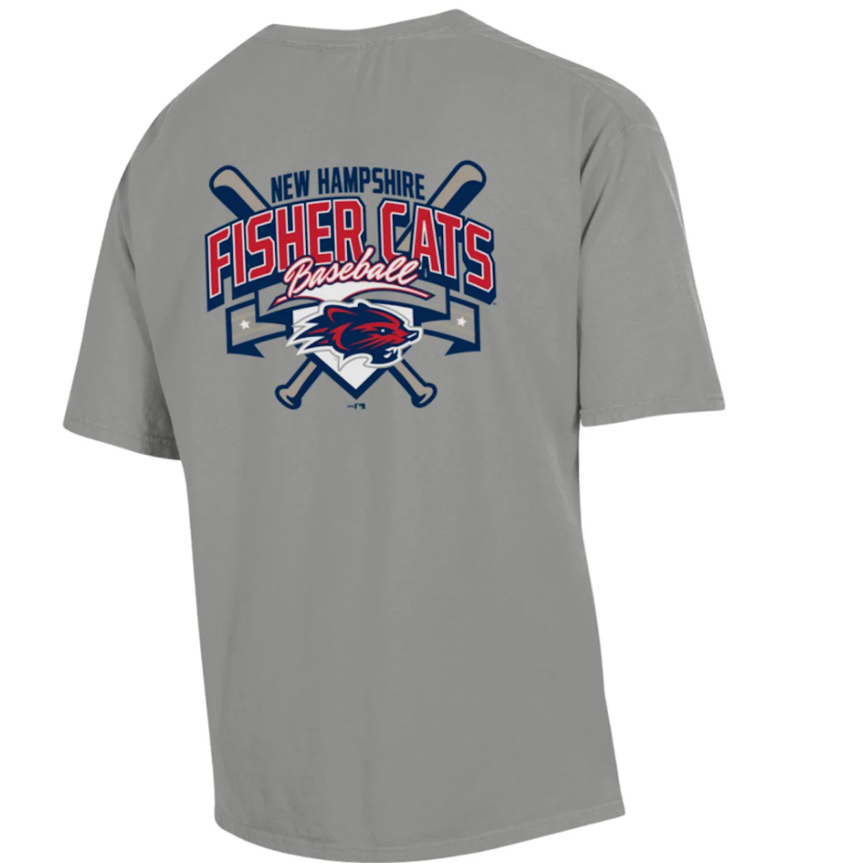 New Hampshire Fisher Cats Mens Pocket T-Shirt Grey