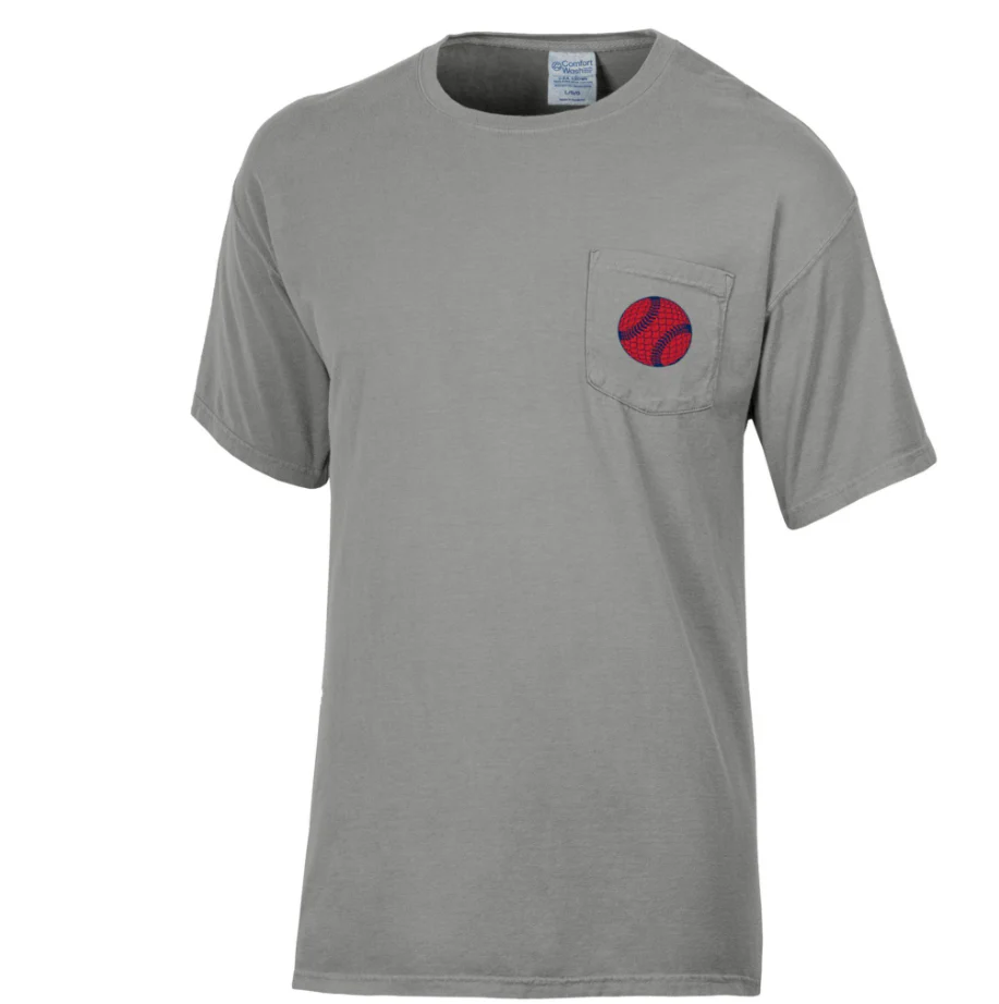 New Hampshire Fisher Cats Mens Pocket T-Shirt Grey - Image 2