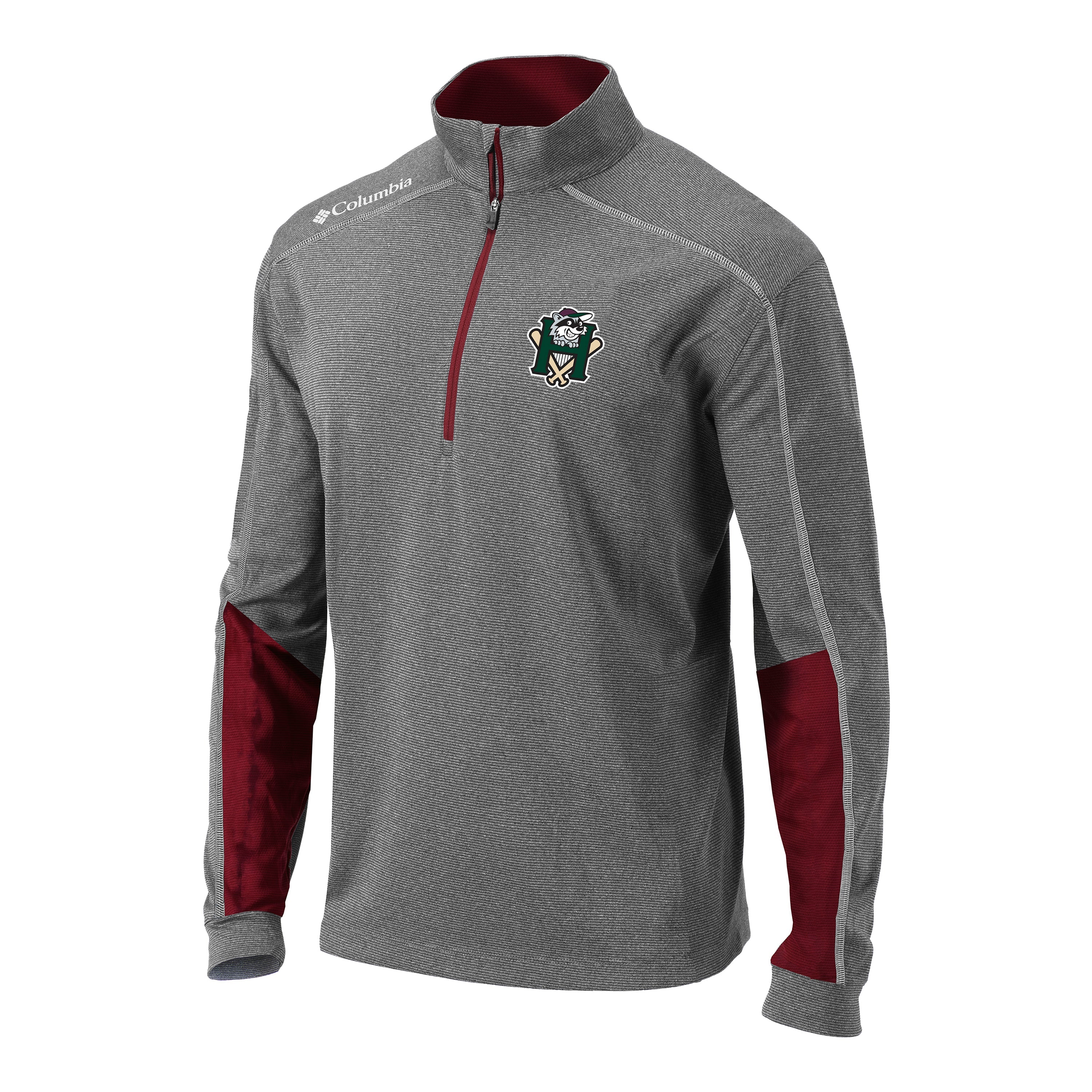 *NEW* HVR Adult Columbia Omni-Wick Shotgun Q-Zip | Grey/Burgundy