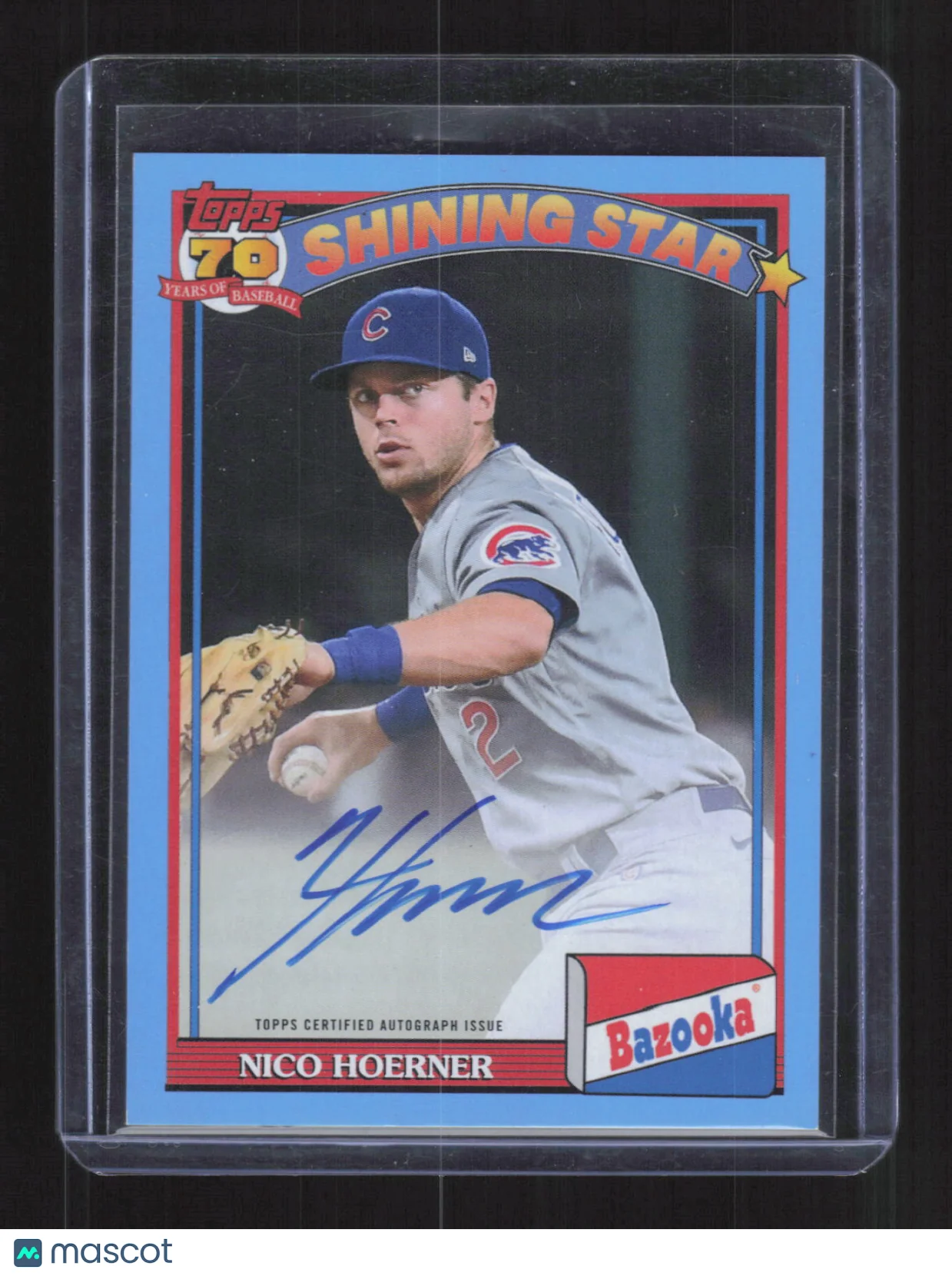 Nico Hoerner 2021 Topps Archives 1991 Topps Bazooka Blue Auto /25 #91BZA-NH