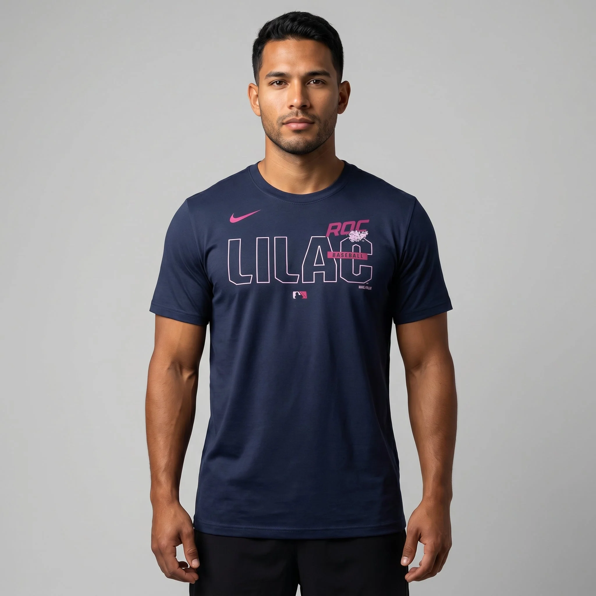 Nike Lilac Navy Dri-Fit Tee - Image 3