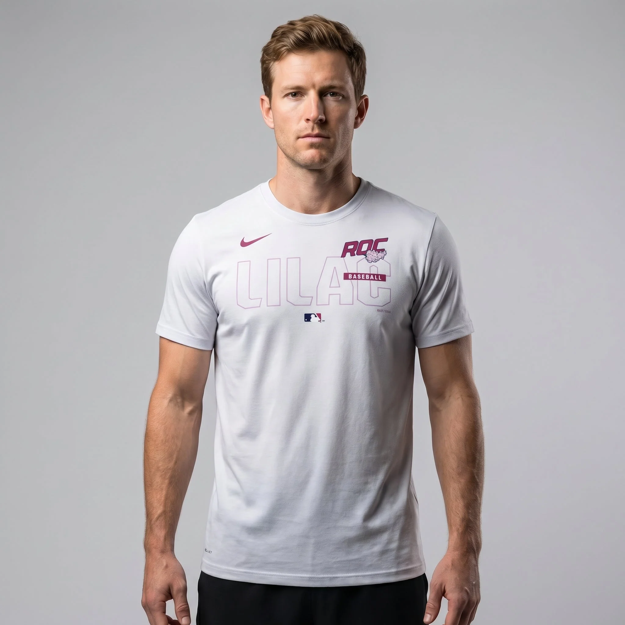 Nike Lilac White Dri-Fit Tee - Image 3