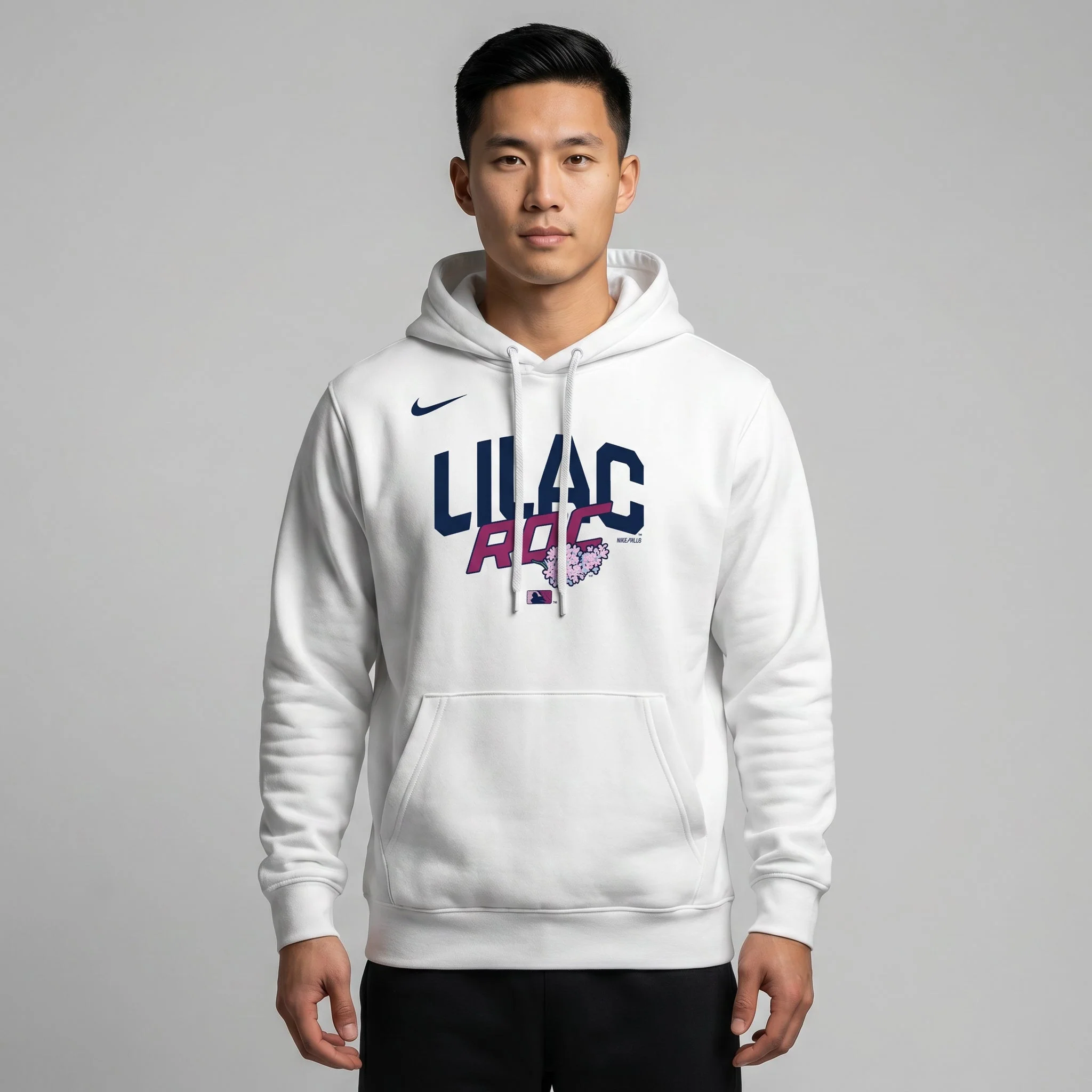 Nike Lilac White Fleece Hoodie - Image 3