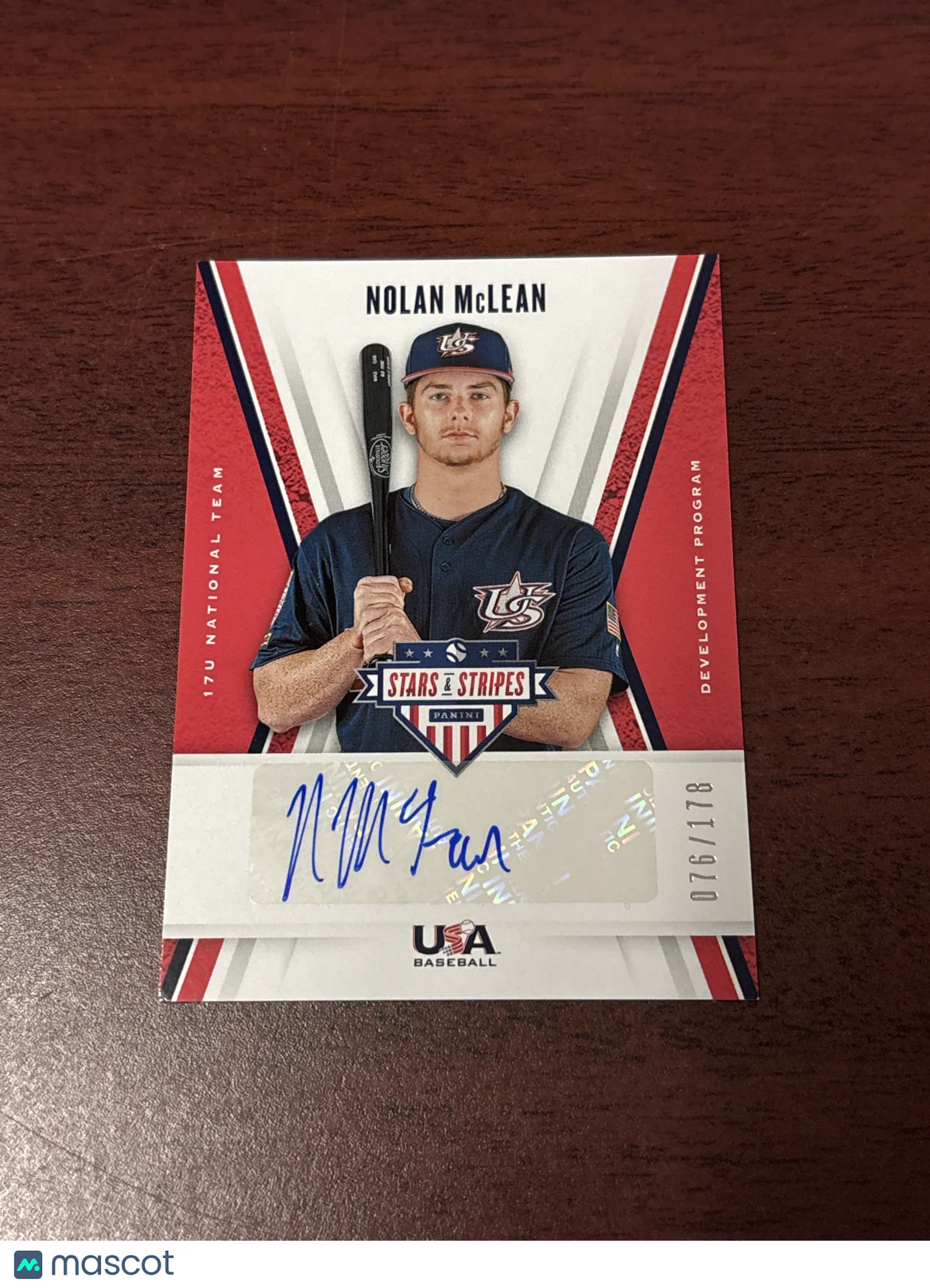 Nolan McLean 2019 Panini USA Baseball Stars & Str