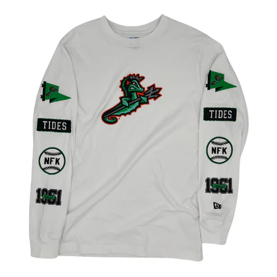 Norfolk Tides NE White Long Sleeve T-Shirt