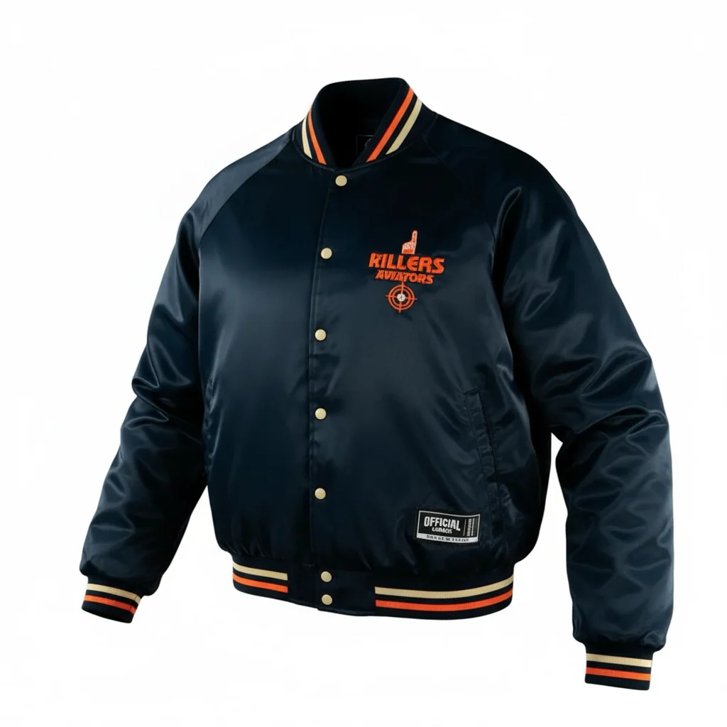 Official League The Killers x Aviators Navy Satin Jacket