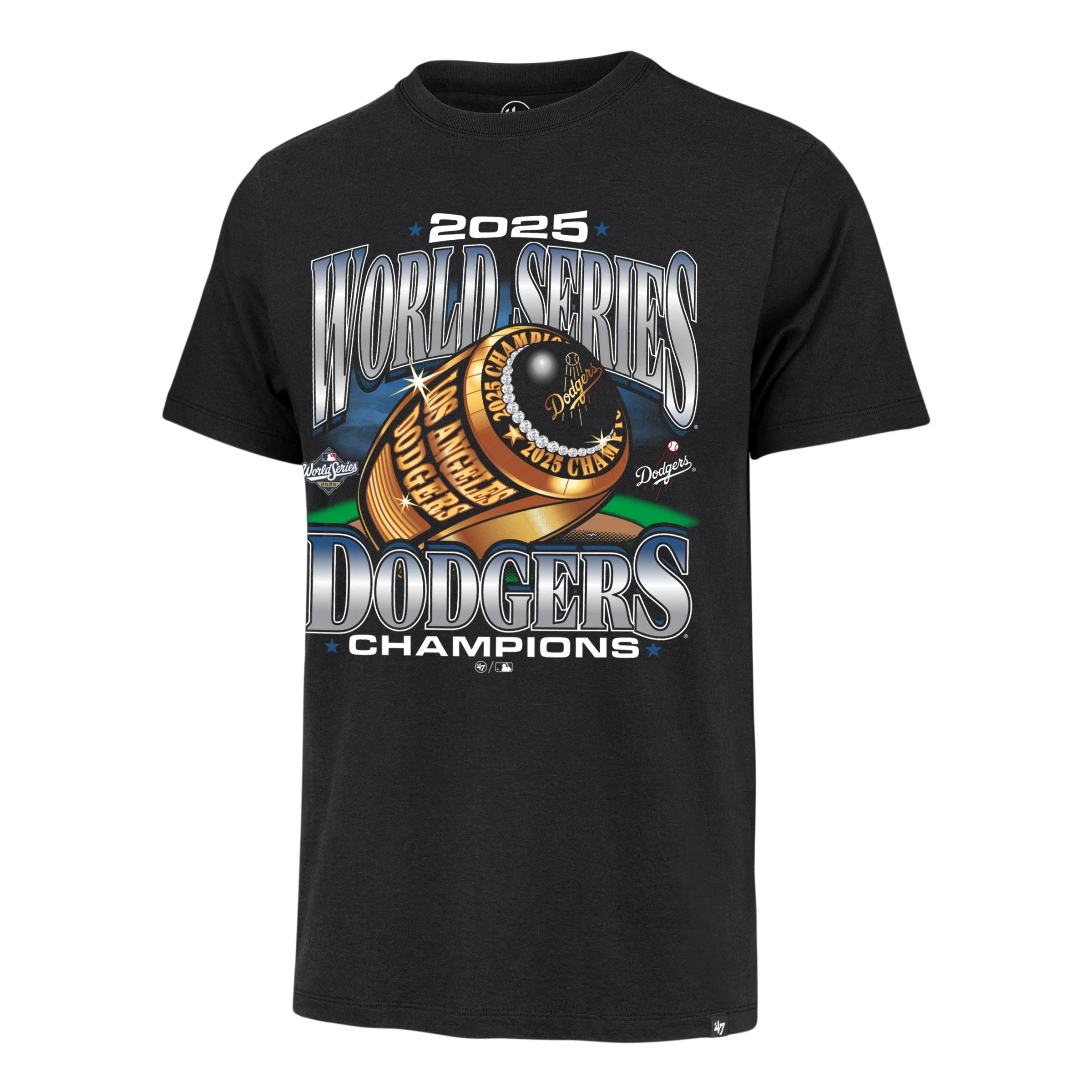 OKC Comets LA Dodgers 2025 World Series Champs Black Tee