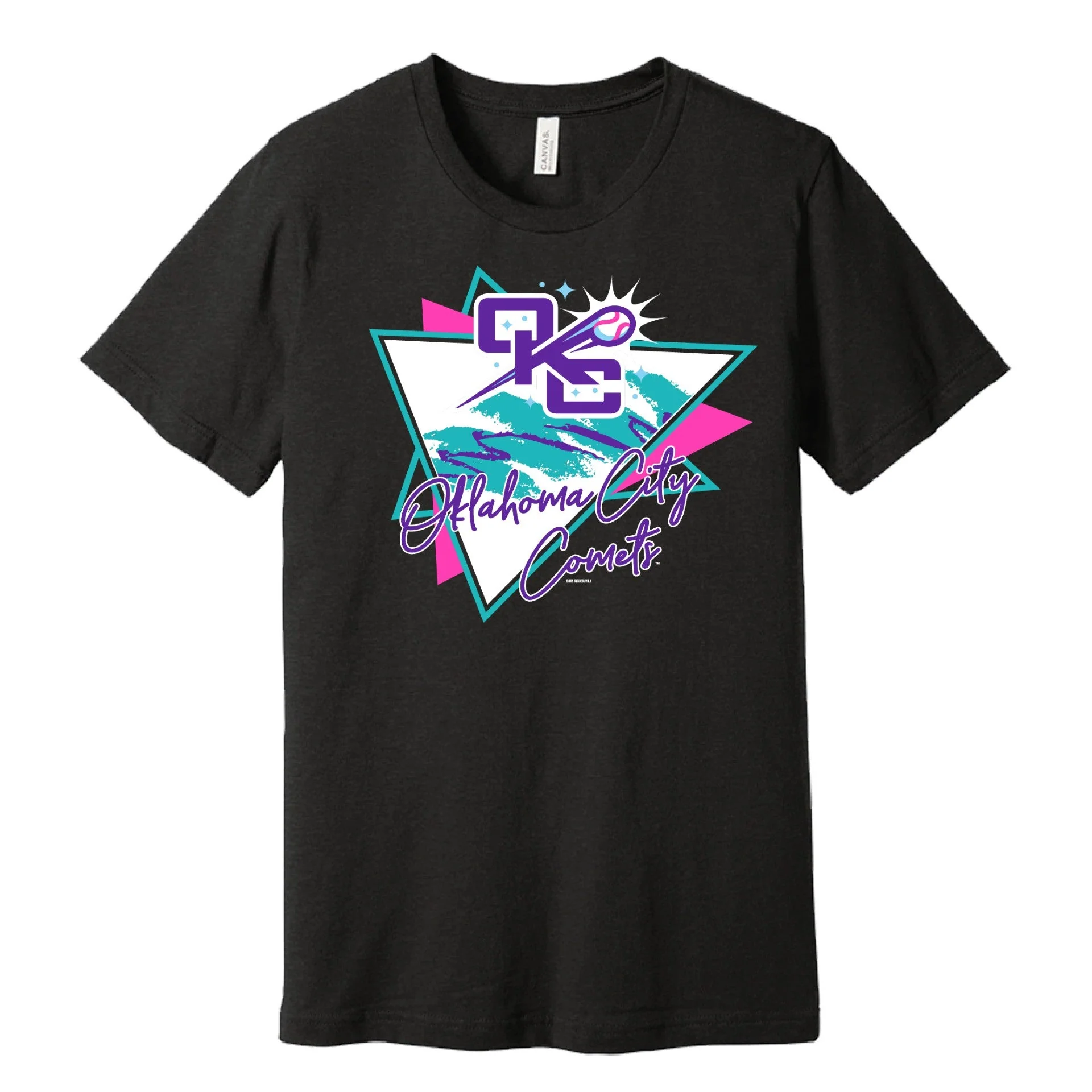 OKC Comets Mens 90's Vibe T-Shirt Black
