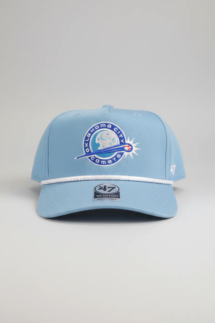 OKC Comets Moon Light Blue Rope 47 Hitch Cap
