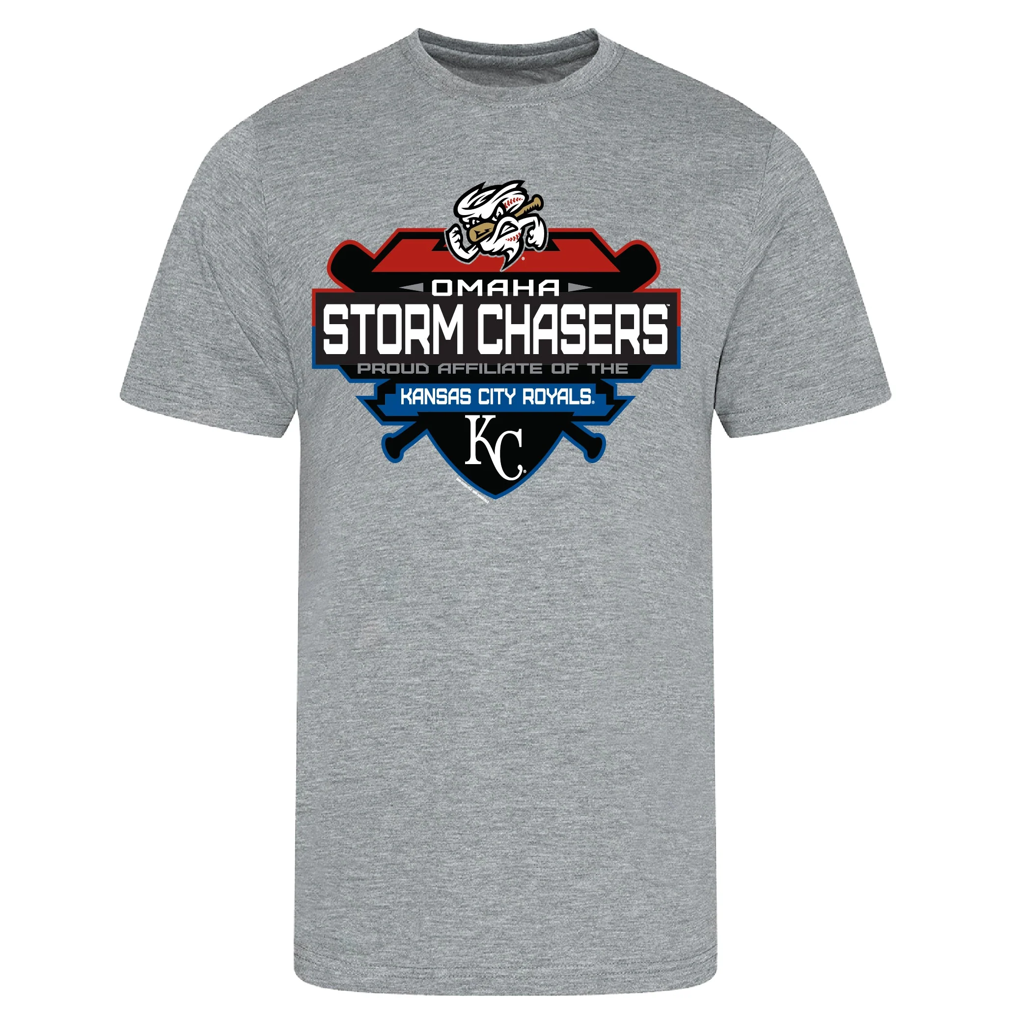 Omaha Storm Chasers Men's Bimm Ridder Gray Adaptive Affiliate Ringspun Cotton Tee