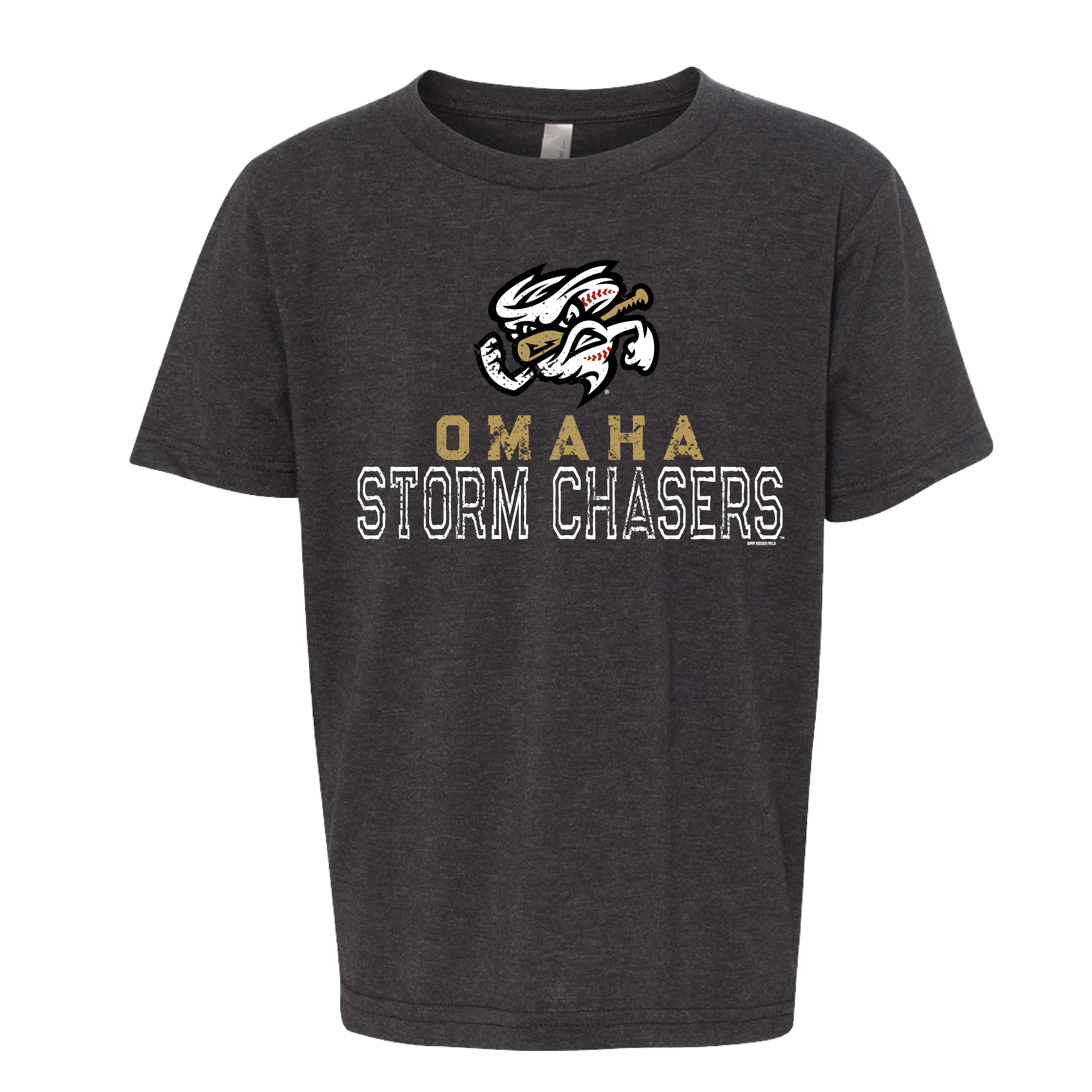 Omaha Storm Chasers Youth Bimm Ridder Charcoal Ratliff Tee