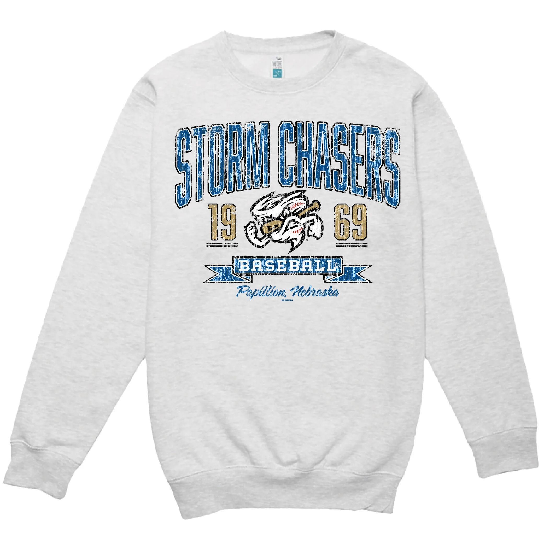 Omaha Storm Chasers Men's Bimm Ridder Oatmeal Heather Chucky Crewneck Sweatshirt