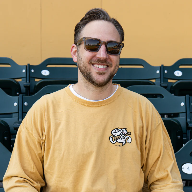 Omaha Storm Chasers Men's ComfortWash Artisan Gold LS Tee - Image 3