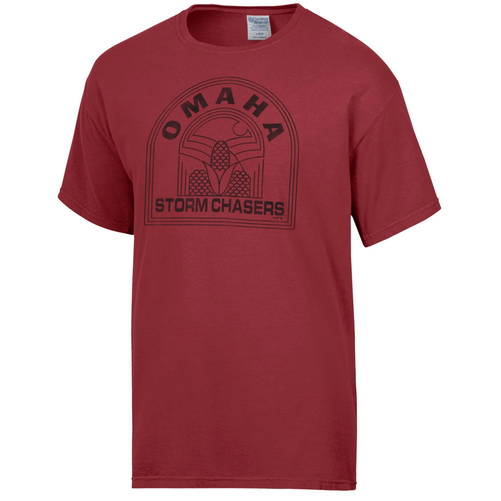 Omaha Storm Chasers Men's ComfortWash Garnet Corn Tee