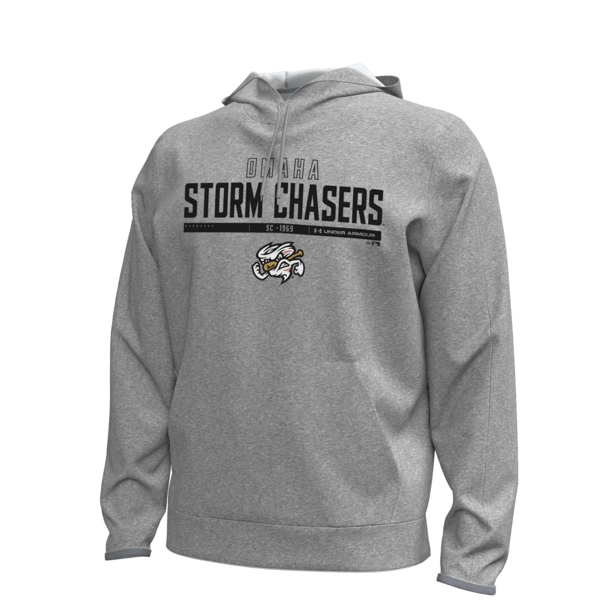 Omaha Storm Chasers Men's Under Armour Steel Heather Armour Fleece Hoodie