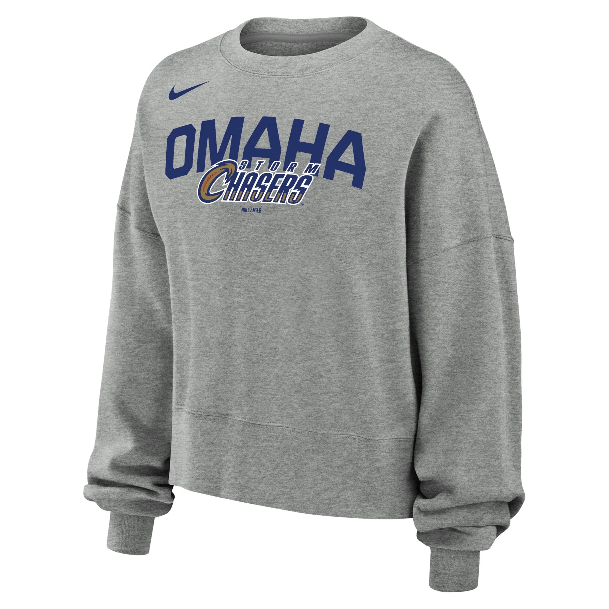 Omaha Storm Chasers Women's Nike Dark Gray Heather Phoenix Fleece Crewneck Sweatshirt